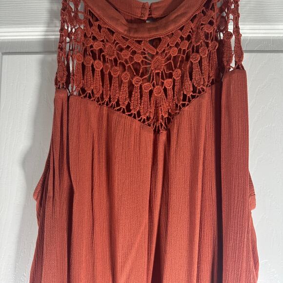 Boho Beauty: Torrid Crochet Halter Tank – Burnt Orange – Size 5X - Picture 9 of 11